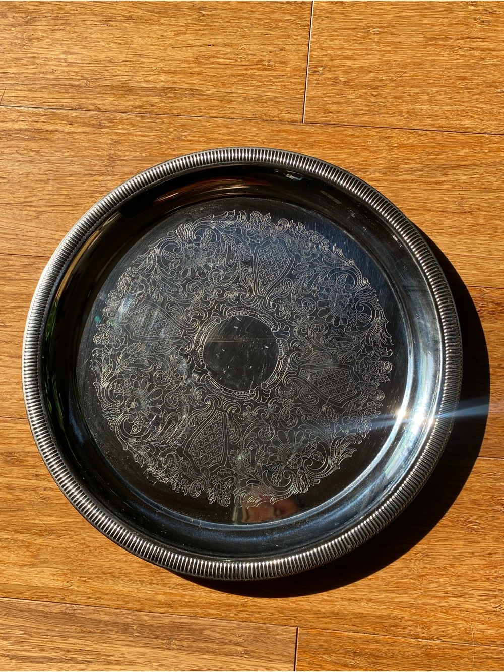 Stainless steel 12.5” silver serving tray